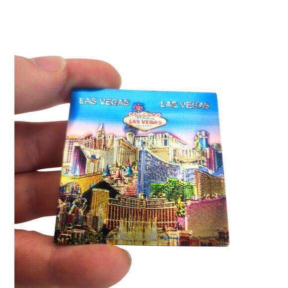 Las Vegas Nevada Skyline Stripe 3D Style Refrigerator Magnet Souvenir Travel - Picture 3 of 3